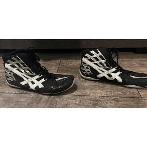 Asics Split Second Wrestling MMA Shoes Black White J203Y Mens US Size 13